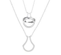Hobbspring Collier Porte-Bagues Collier en Acier Titane pour Femme Pendentif Breloque de Fiançailles Collier Vintage Personnalisé Pendentif en Forme de Larme pour Femme avec Coffret Cadeau