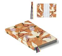 Hobbspring Couvertures de livre pour livres reliés 32x22 cm Grues Protection de livre Chrysanthèmes réglables Couverture de livre avec marque-page Couverture de livre de poche pour cahiers Pour les