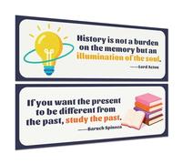 Hobbspring Histoire Mots Bannière Poster Tableau Minimaliste et Décoration Murale pour Enseignant Lord Acton Baruch Spinoza Citation Poster éducatif Salle de classe Jardin d'enfants