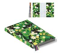 Hobbspring Housse de livre, 27 x 18 cm, réglable, en polyester, avec marque-page, motif de chats mignons, fleurs, pour livres de poche, couverture rigide, carnets de notes, amateurs de livres, retour