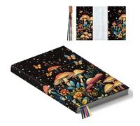Hobbspring Housse de livre 27x18cm Ajustable en Polyester avec marque-page à ruban Champignon magique Protection de couverture pour livre de poche, couverture rigide, cahier, planificateur, pour les