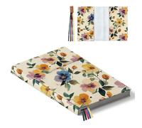 Hobbspring Housse de protection pour livre 27x18 cm Ajustable en polyester avec marque-page à ruban Grand motif floral coloré pour livres de poche, carnets, agendas, passionnés de livres, retour à