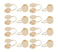 Hobbspring Lot de 16 boucles d'oreilles à pression pour Keloïdes en laiton doré - Boucles d'oreilles à clip en spirale non percées - Boucles d'oreilles de compression réglables pour homme et femme
