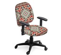 Hobbspring Lot de 2 housses de chaise de bureau en polyester - Motif aztèque - Southwest Aztec - Extensible - Pour chaise de bureau universelle - Cadeau de bureau