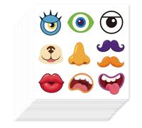 Hobbspring Lot de 200 autocollants faciaux pour créer des yeux de dessin animé, nez, bouche, barbe, pour projets d'artisanat, activités de salle de ricolage, jouet éducatif et créatif