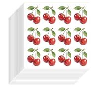 Hobbspring Lot de 240 autocollants cerises 90 x 90 mm en papier autocollant décoratif imperméable pour scrapbooking, calendrier, journal, bricolage, sacs cadeaux, décoration