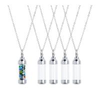 Hobbspring Lot de 4 pendentifs en forme de fiole en verre, urnes tubulaires transparentes, colliers souvenirs, fabrication de bijoux
