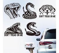 Hobbspring Lot de 5 autocollants noirs en forme de serpent à clapets « Don't Tread On Me » - En vinyle réfléchissant - Étanche - Pour pare-chocs, casque de moto, équipement d'extérieur - Décoration