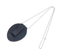 Hobbspring Plat Rond Porte Badge de Sécurité Porte Badge Universel en Cuir avec Clip de Ceinture et Chaîne en Fer en Cuir pour Agent des Forces de L'Ordre