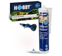 Hobby Colle silicone pour aquariophilie 310 ml I Silicone hautement élastique I Silicone résistant au vieillissement et aux intempéries I Colle résistante aux UV et à la température I Transparent