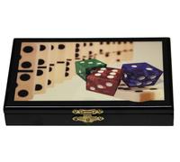 Jeu de Dominos en coffret - Motif Dés et dominos