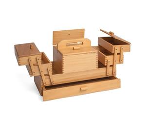 Hobby Gift Boîte de rangement en bois pour loisirs créatifs en porte-à-faux à plusieurs niveaux, 4 niveaux, 23,5 x 45 x 32 cm