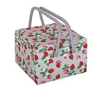 Hobby Gift Boîte de rangement exclusive à double couvercle pour couture 25×25×17 cm, fraises