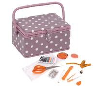 Hobby Gift Boîte de rangement exclusive pré-remplie avec kit de couture de 94 pièces inclus, mauve à pois, taille M, MRM121F
