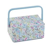 Hobby Gift – Boîte de rangement moyenne pour couture et loisirs créatifs Bois/Tissu, ciseaux