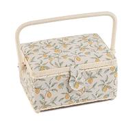 Hobby Gift Boîte de rangement moyenne pour couture et loisirs créatifs Bois/Tissu, Morris citrons