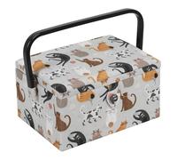 Hobby Gift - Boîte de rangement moyenne pour travaux de couture - 18,5×25,5×14,5 cm - motif chats