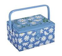 Hobby Gift Boîte de rangement pour loisirs créatifs Taille M Motif marguerites en denim brodé