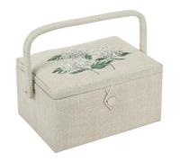Hobby Gift Boîte de rangement pour travaux de couture brodée de taille moyenne, brodée, 18,5 x 25,5 x 14,5 cm, hortensia