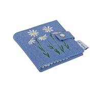 Hobby Gift Étui à aiguilles - 5 aiguilles à coudre 4 épingles de sécurité 3 épingles et ciseaux inclus - 100% coton - 2,5 x 9,5 x 11,5 cm - Marguerites denim