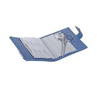 Hobby Gift Étui à aiguilles - 5 aiguilles à coudre 4 épingles de sécurité 3 épingles et ciseaux inclus - 100% coton - 2,5 x 9,5 x 11,5 cm - Marguerites denim