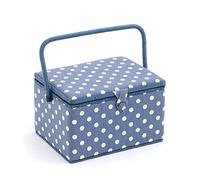 Hobby Gift Exclusif Grande boîte de rangement pour travaux manuels de couture, Bleu à Pois
