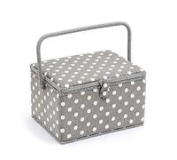 Hobby Gift Exclusif Grande boîte de rangement pour travaux manuels de couture, Gris à Pois