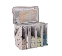 Hobby Gift Grand Sac à Tricoter - Abeille, Rangement de Fil, séparateurs Amovibles, Plusieurs Poches, Fentes pour Aiguilles et Crochets, Housse en PVC, Sangle réglable, Polyester Durable 24x40x30cm