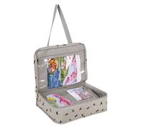 Hobby Gift Project Case - Couture Artisanat Tricot Sac de Rangement pour Cours et Voyages, 3 Inserts en Plastique pour Accessoires et Organisation - 100% Coton 34 x 28 x 12 cm - Les Abeilles