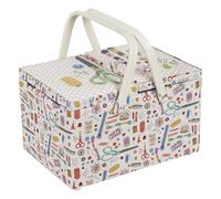 Hobby Gift Grande boîte de rangement pour l’artisanat de couture à double couvercle, appliqué, brodé, Haby Notions