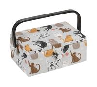 Hobby Gift Petite boîte de rangement rectangulaire pour couture, 15,5 x 23,5 x 11 cm, chats