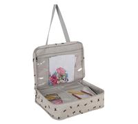 Hobby Gift Project Case - Couture Artisanat Tricot Sac de Rangement pour Cours et Voyages, 3 Inserts en Plastique pour Accessoires et Organisation - 100% Coton 34 x 28 x 12 cm - Les Abeilles