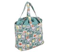 Hobby Gift Sac à Cordon de Serrage - Tissu en Coton imprimé de tampons brodés Modernes, Fermeture supérieure sécurisée, Tricot, Couture, Artisanat pour Le Stockage et Le Transport 18x32x34cm