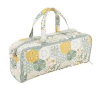 Hobby Gift Sac à Tricot en Coton - Patchwork Bee, Compartiment zippé et œillet pour Fil Parfait pour Ranger Les Fils, Les épingles et Les projets de Tricot 40 cm de Long, 13 x 45 x 18 cm