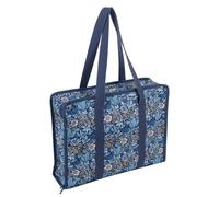 Hobby Gift Sac de Bricolage Souple - Tissu en Coton avec imprimé Floral Classique en Bois Grand Espace de Rangement pour Fils, projets Poches Boucles élastiques pour Outils 26,5x10 34,5cm