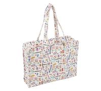 Hobby Gift Sac de projets d'artisanat - Tissu en Coton Doux pour Loisirs créatifs Classiques avec Fermeture éclair, Inserts projets, matériaux, Grand Compartiment pour Fils, 26,5 x 10 x 34,5 cm