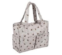 Hobby Gift Sac de Tricot Moyen avec Compartiments, Sac Crochet Organiseur pour Point de Croix, Laine, Broderie et Loisirs Créatifs, Sac de Voyage pour Projets Créatifs, 13 x 34,5 x 29 cm, Abeilles