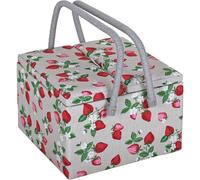 Hobby Gift Sewing Box (L) Twin Lid Square Strawberry Greenhouse