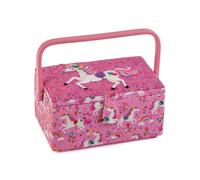 Hobby Gift Sewing Box (M) Rectangle Applique Lid Plastic Handle Magical