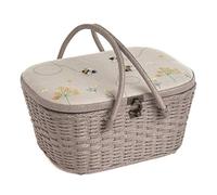 Hobby GiftBoîte à couture, panier en osier, applique, abeille en lin (HGLHB)