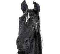 Hobby Horse Chevaux - Hobby Horsing - réaliste Hobby Horse - avec bride et laisse - cheval sur un bâton - taille A4 Mini - cheval de punition / Noir