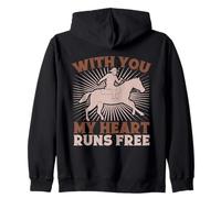 Hobby Horse Rider My Heart Runs Free English Riding Horse Sweat à Capuche