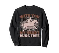 Hobby Horse Rider My Heart Runs Free English Riding Horse Sweatshirt
