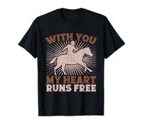 Hobby Horse Rider My Heart Runs Free English Riding Horse T-Shirt
