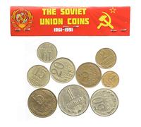 Hobby of Kings URSS pièces complets Set 9 pièces soviétiques : 8 KOPEKS et pièce de Monnaie de 1 Rouble. Pièces de Monnaie soviétique Russe 1961-1991 CCCP, Union soviétique Argent
