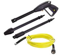 Hobby Sèrie K Pistolet Nettoyeur Haute Pression M22x1,5 Broche 14 mm avec Jaune Tuyau Haute Pression Longueur du Tuyau 10 m - Buses Turbo et réglables