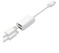 Hobby Tech Adaptateur Compatible Avec Iphone 7 / 8 / X / Xs Vers Double Connecteur Ligthning - Blanc