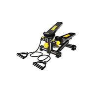 Hobby Tech Mini Stepper de Fitness avec Ecran Digital LCD Indicateur Calories Minuteur et Répétitions et 2 Sangles Extensibles pour Fitness Aerobic (Jaune et Noir)