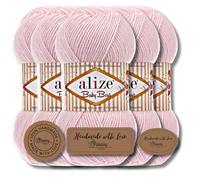 Hobby YARN Alize Baby Best Batik Lot de 5 pelotes (100 g) de laine premium turque pour bébé - Rose