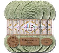 Hobby YARN Alize Baby Best Batik Lot de 5 pelotes de 100 g de laine Premium turque pour bébé (Oliva | 138)